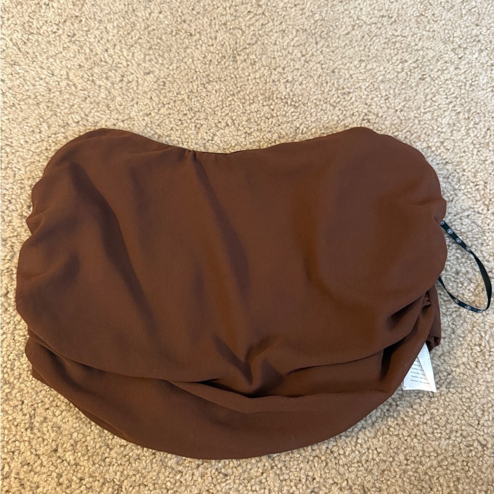 Missguided Chocolate Brown tube top
